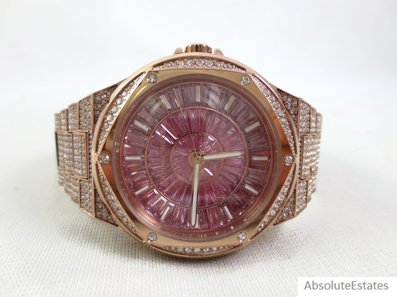 NEW Michael Kors Lennox Pave Glitz Pink Crystal Rose Gold NEW Michael Kors Lennox Pave Glitz Pink Crystal Rose Gold