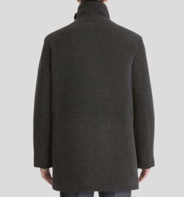 $395 Calvin Klein Men's Gray Coleman Wool-Blend Overcoat Coat