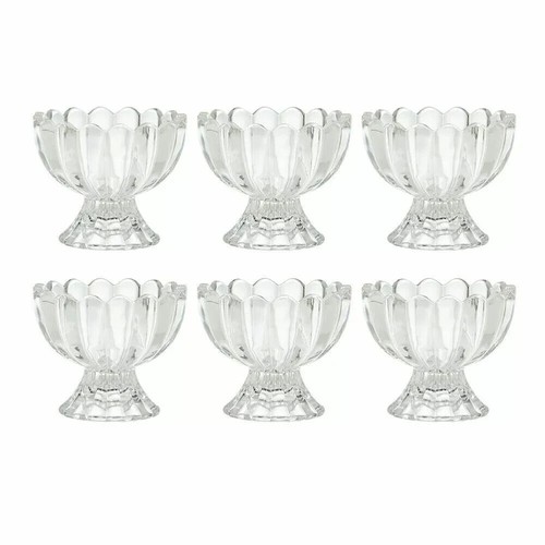 6pc Crystal Clear Glass Fruit