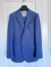 Suitsupply Lazio S110 Vitale Barberis Canonico Blue Wool 3-Piece Suit, 34R
