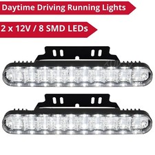 2 Pcs 8 SMD LED Front/Grill/Roof Daytime Driving Running Lights Minibus VAN CAR