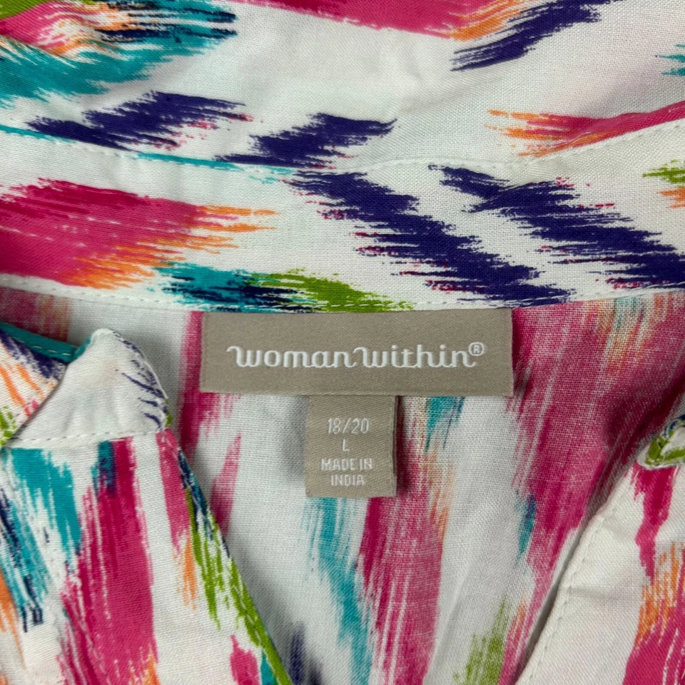 Camisa Woman Within para mujer grande 18/20 multicolor manga larga con botones nueva con etiquetas Foto 2 de 4