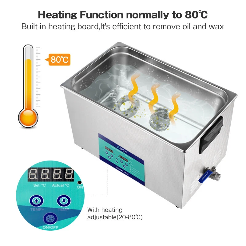 Digital Ultrasonic Cleaner UltraSonic Bath Cleaning Tank Timer Heater industrial - image 3 of 4