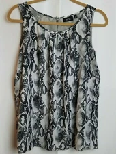 Apt 9 Womens Tank Top MEDIUM-BUST 40" Python Grey Sleeveless Whimsigoth Mob Wife