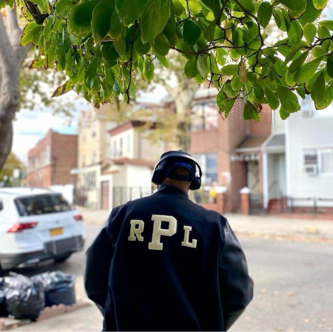 Rare 90s Polo Sport Ralph Lauren Leather Varsity Jacket (L