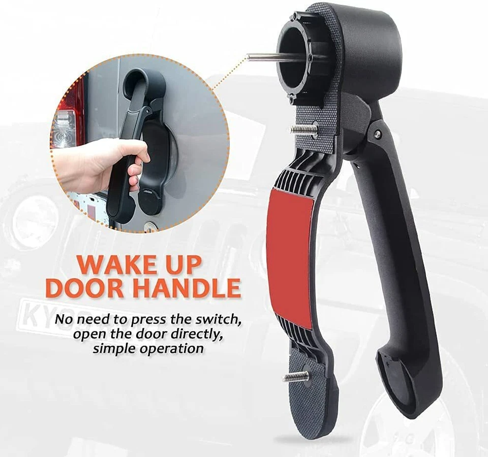 Black Door Handles Kit fit for 2007-2018 Jeep Wrangler JK JKU (5 PCS) - Image 2 of 4