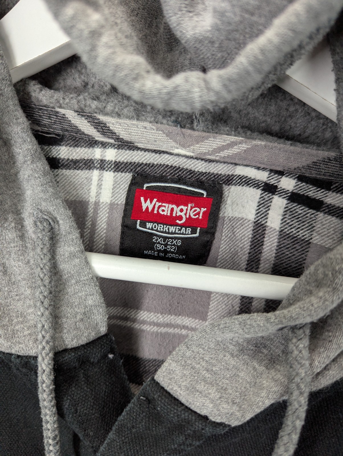 Wrangler Canvas Shirt Jacket Size 2XL Relaxed Hoodie Lightweight Snap Buttons image 3