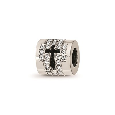 Reflection Beads Sterling Silver Crystal from Swarovski Enamel Faith Cross Bead
