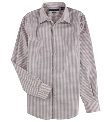 Perry Ellis Mens Printed LS Button Up Shirt, Purple, Small