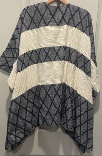 Women’s Tory Burch Blue And Cream Ryder Cardigan Size M/L - Picture 2 of 9