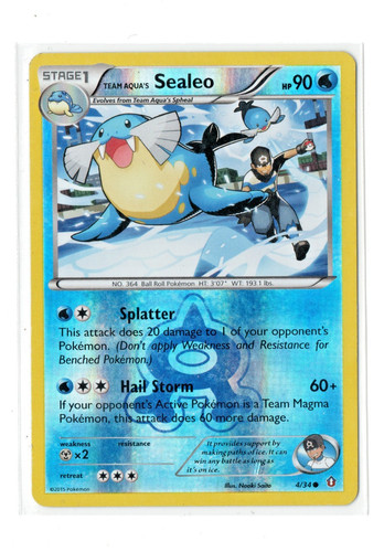 Pokémon TCG Team Aqua's Sealeo Double Crisis 4/34 Reverse Holo Common -Played LP