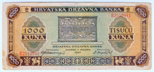 1943 Croatia 1000 Kuna 2519941 Paper Money Banknotes Currency