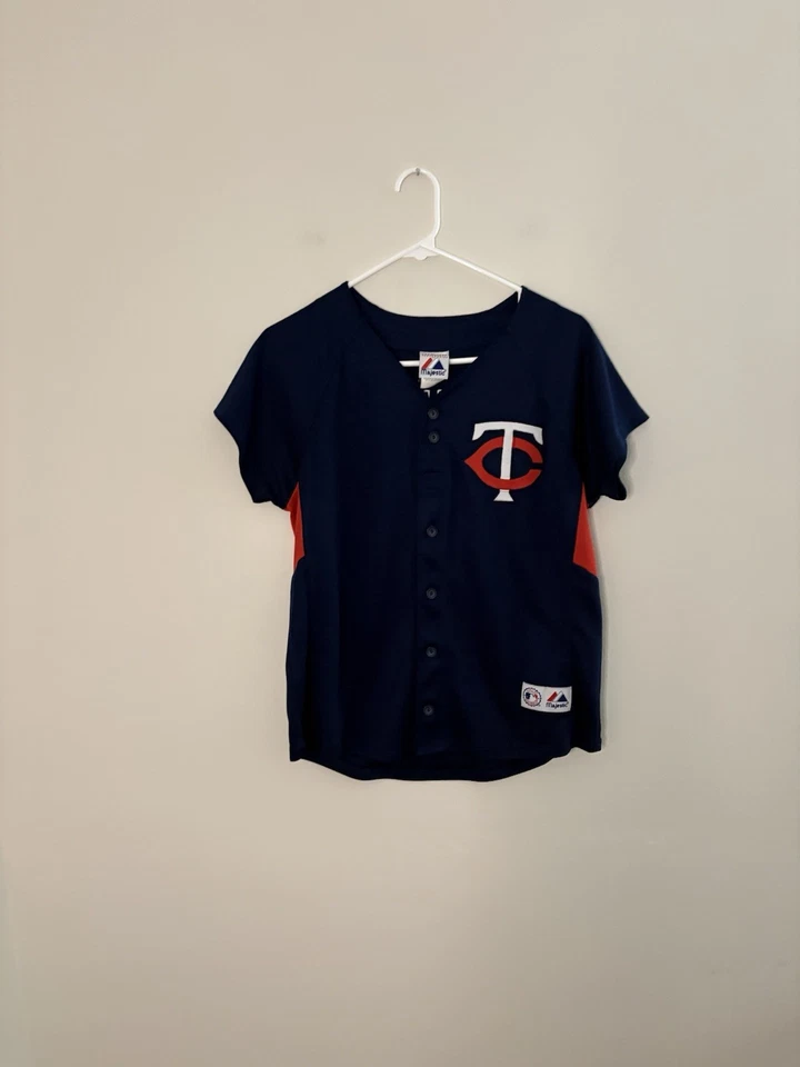 Majestic Youth Boys Minnesota Twins Jersey Size 8 Joe Mauer EUC Baseball N5 - Image 3 of 4