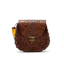 SV SENVAN Waist Bag Mystical Elven - Embossed Maple Leaf Design - Brown