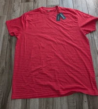 Britches Ultimate T-Shirt Men’s 2XT/2XLT  Red Striped V-Neck  Cotton Blend NWT