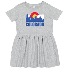 Inktastic Colorado Flag And Skyline Toddler Dress State Home Born City Girls