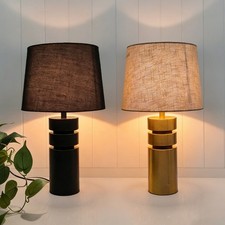 Minimalist Modern Touch Bedside Lamp With Wheat-colored Fabric Shade