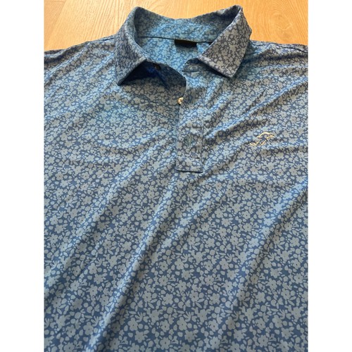 FootJoy Apparel Style Painted Floral Lisle Self Collar Polo - Navy - Large Men’s - Picture 2 of 8