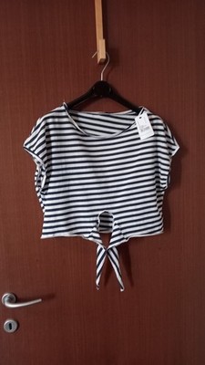 Tezenis Crop Top Shirt weiß und blau