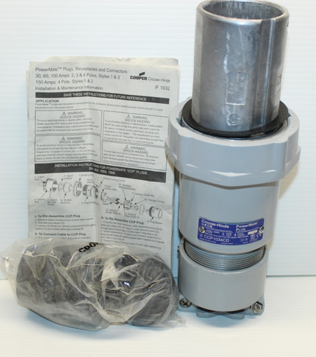 ⭐NUOVO CON SCATOLA⭐EATON CROUSE HINDS CCP1034CD SPINA 100A 600V 3W 4P 🔴USA🔵 - Foto 5 di 16