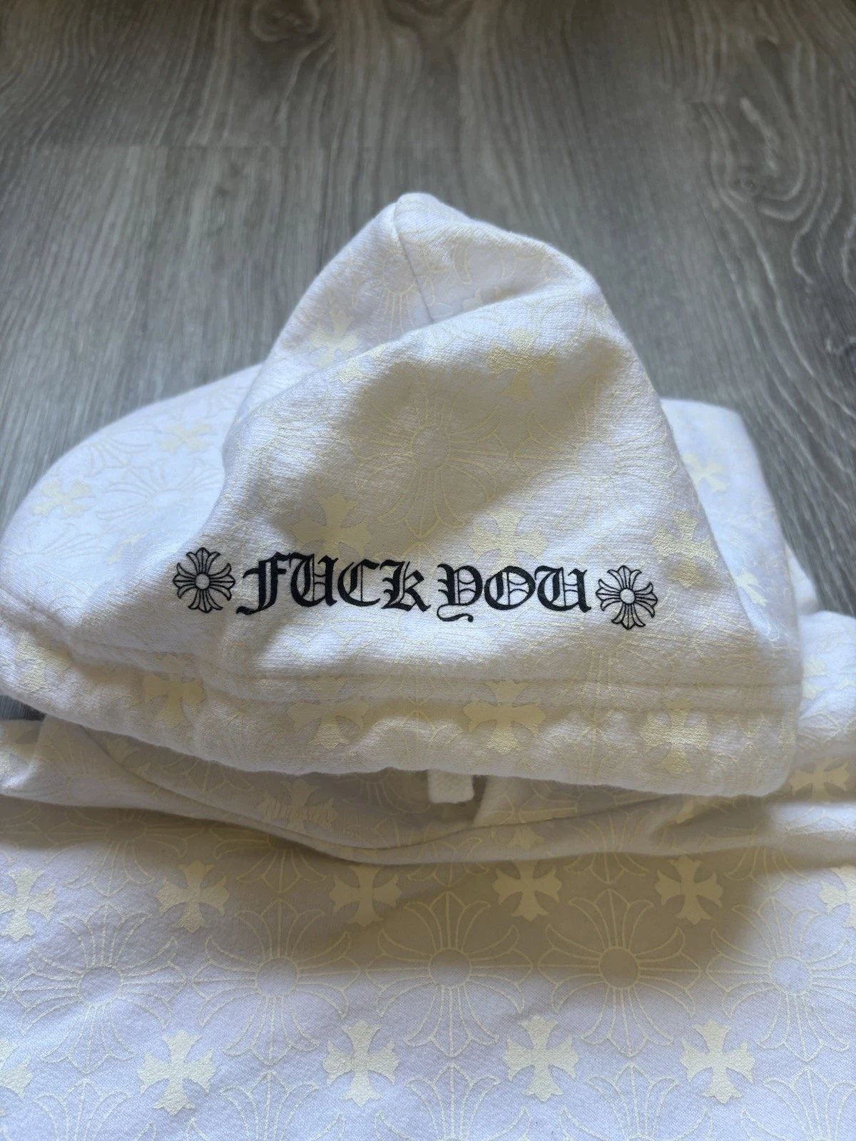 Felpa con cappuccio pullover Chrome Hearts Plus Cross Monogram taglia S