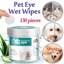 130PCS Pet Eye Cleaning Wipes for Dogs Cats Tear Stain Remover Grooming Wipes