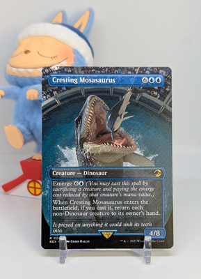 #ad Cresting Mosasaurus Borderless ⭐NM⭐ Jurassic World 🦖 Magic The Gathering REX #2 $7.00