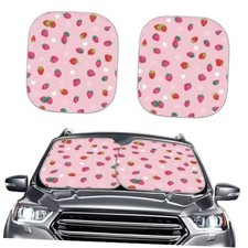 Cute Windshield Sun Shade Sunshade for Car Windshield Pink Strawberry