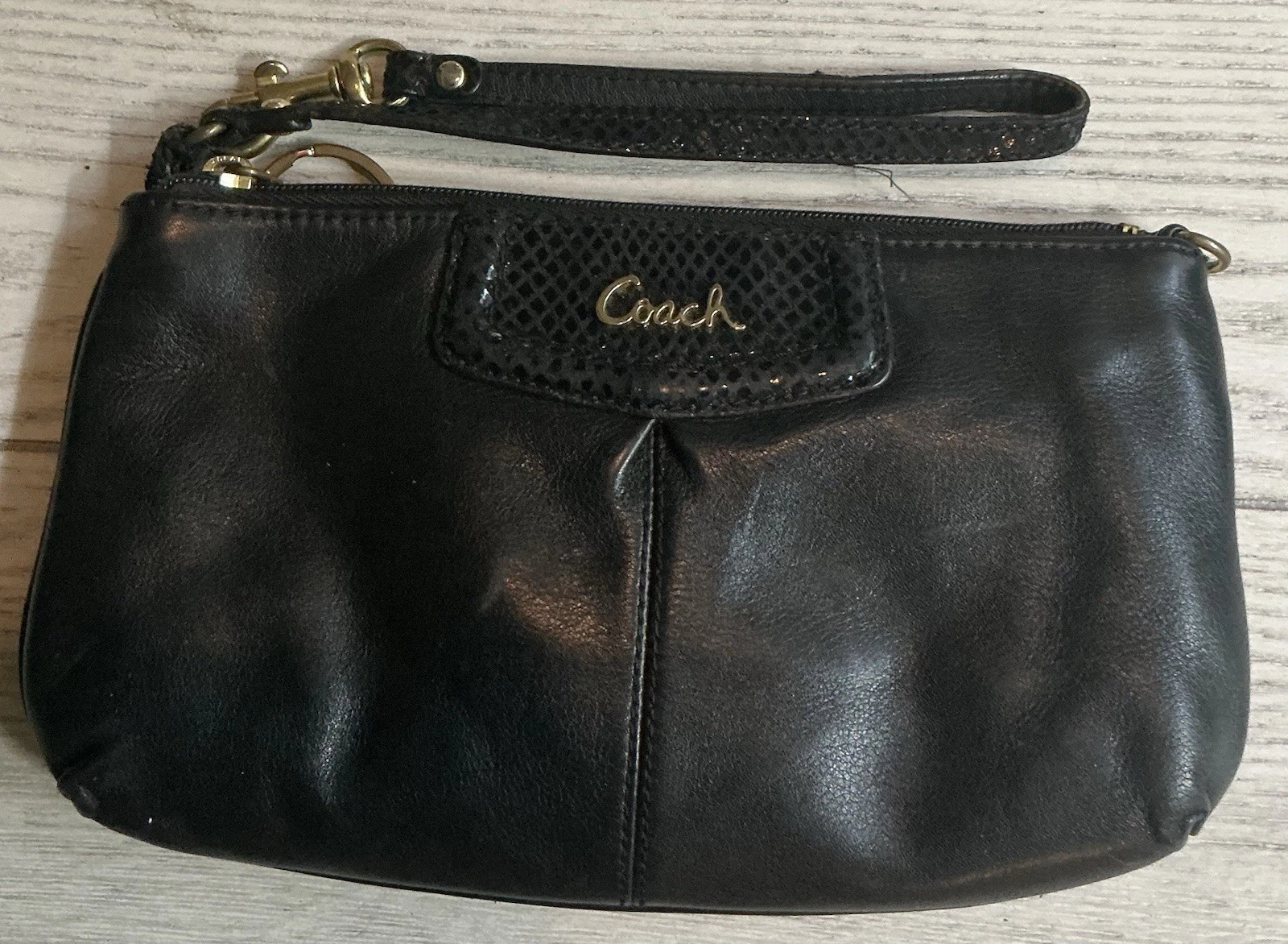 Coach Autentica Borsa da Polso Vintage in Pelle Nera M341 Us intime Ottimeioni