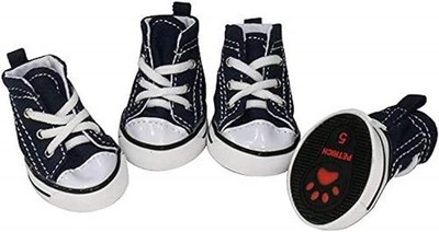 PetRich 4 Pcs Pet Dog Puppy Canvas Sport Shoes (Size 6,Blue)