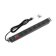 19 1U Rack Mount PDU Power Strips 6 or 8 Outlet Mountable Power Strip, Wall M...