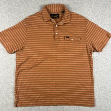 Howler Bros Ranchero Polo Shirt Pearl Snap Large Mens Orange Western Rodeo