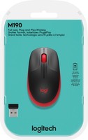 Logitech Maus M190, Wireless, Rot Optisch, 1000 Dpi, 3 Tasten, Retail