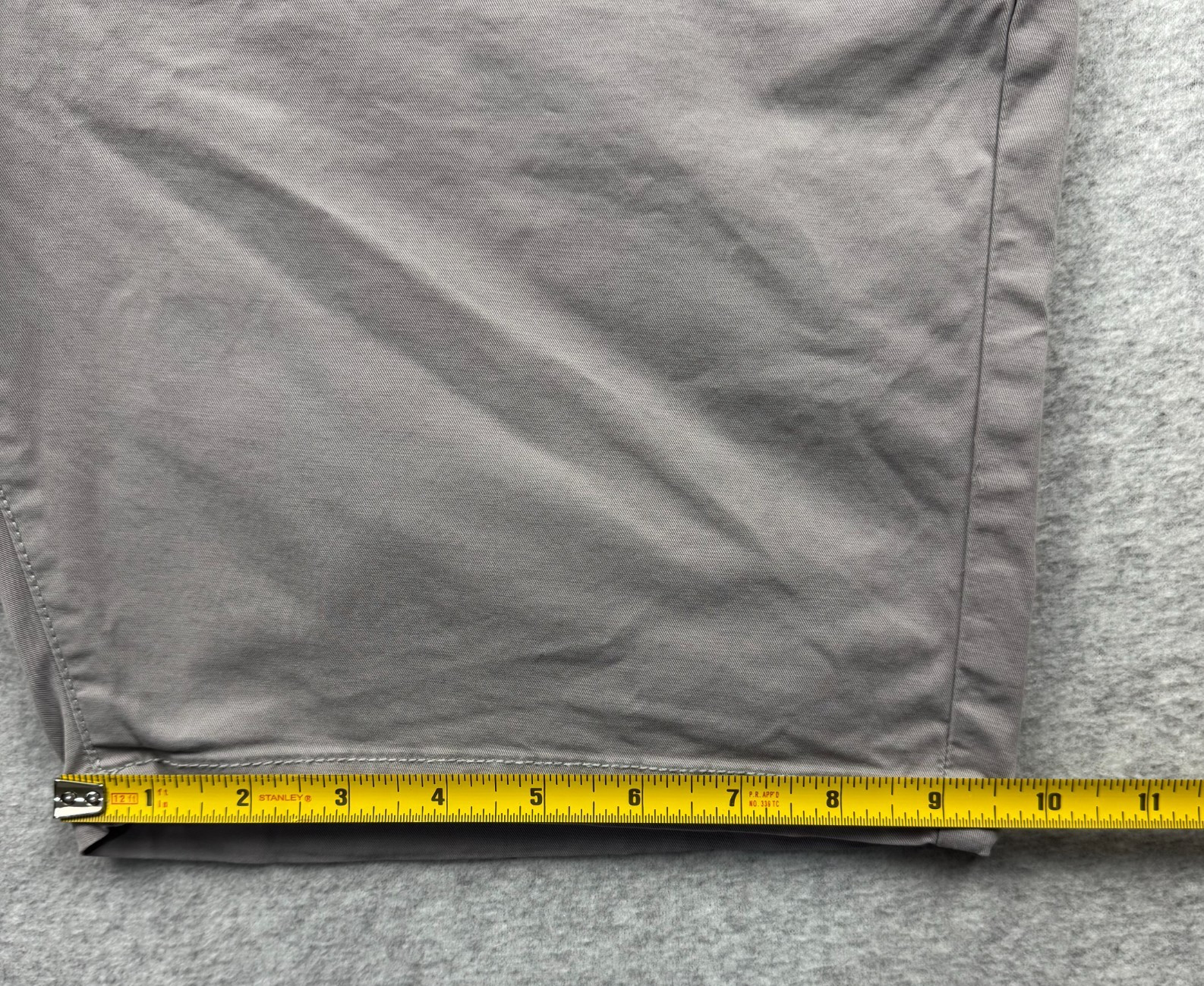 YOUNGLA Men's Size 36 Button Fly 9" Gray Chino Shorts