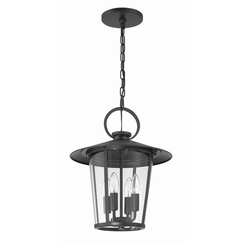 Lámpara de araña exterior Andover 4 luces negra mate - 14"W x 17"H Foto 3 de 4