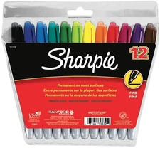 Sanford Sharpie Fine Point Permanent Markers 12/Pkg-Assorted Colors