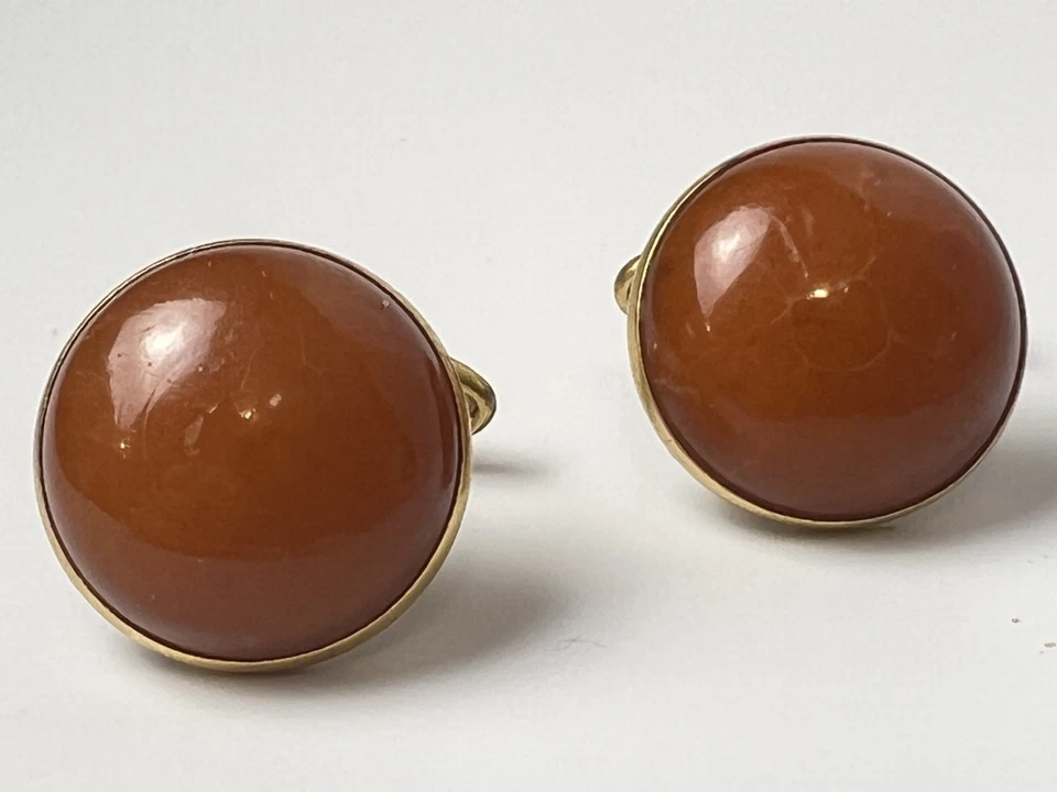 Gemelos ámbar soviéticos vintage URSS ámbar báltico joyería para hombre coleccionable Foto 4 de 4
