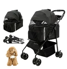 Pet Stroller,4 Wheels 3in1 Multifunctiona Dog Stroller with Brake,33lb Weight...