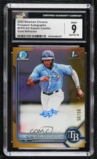 2022 Bowman Chrome Prospect Gold Refractor 50/50 Estanli Castillo CGC 9 Auto 1p5