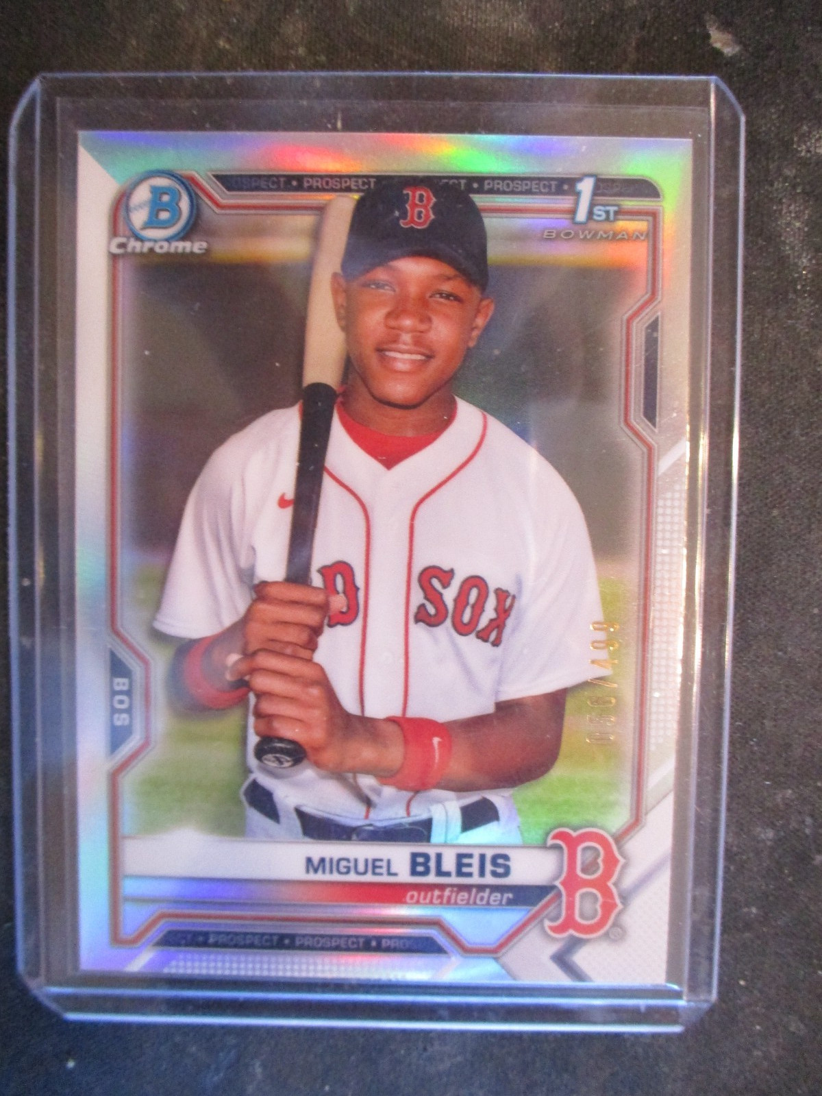 MIGUEL BLEIS 2021 BOWMAN CHROME #BCP-167 ROOKIE REFRACTOR #56/499