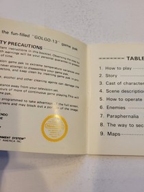 Nintendo NES Video Game Instruction Manual Top Secret Episode Golgo 13