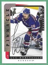 1996-97 Pinnacle BAP Hockey *SIGNED* ~ Card#12 ~ Luc Robitaille ~ Rangers