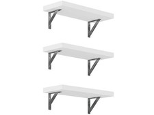 Ensemble Avec 3 Étagères Murales AW1W-3, 400 × 150 × 25 Mm, Blanc - N