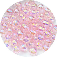 1800 PCS 4mm Acrylic Round Beads Clear AB Colors Bubble Spacer Beads Loose Craft