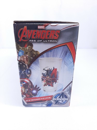 Marvel Avengers and Villains Age of Ultron Drinking Glass Cup, 2-Pack 16 oz - Foto 9 di 10