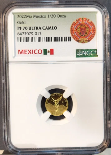 2022 MEXICO GOLD LIBERTAD 1/20 ONZA NGC PF 70 ULTRA CAMEO BEAUTIFUL PERFECTION