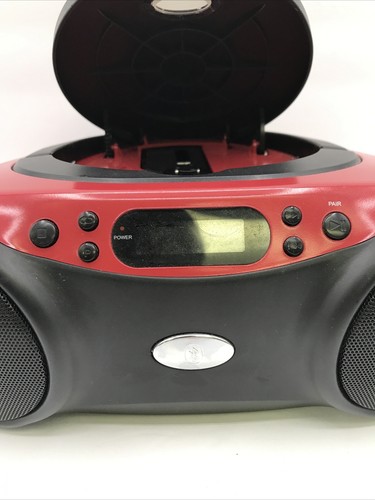 Blackweb Bluetooth CD Player Boombox with Digital FM Red Black - Picture 4 of 9