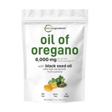  Micro Ingredients Oil of Oregano Softgels 6000mg 300 Count -Free  Fast Shippin
