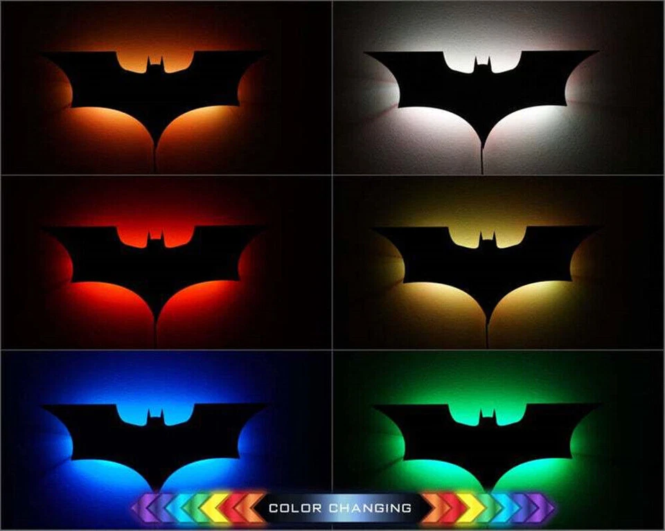 The Batman Logo LED Night Light Wireless Remote Control Lamp Bedroom Atmosphere - Image 2 of 4