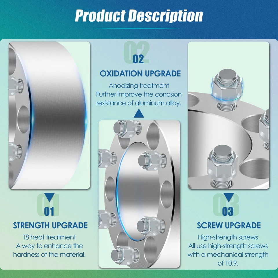 4 piezas espaciadores de rueda 3" 6x5,5 12x1,5 para Toyota Tacoma 4Runner Sequoia Hummer H3 Foto 3 de 4